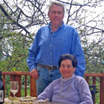 Innkeepers Tom and Karen Reid on the deck.